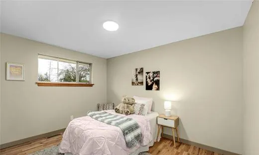 Bedroom with fresh paint and new flooring